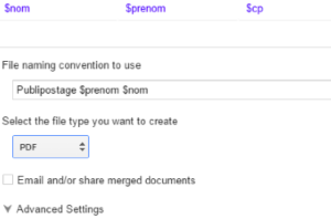 Choix du format / Mail