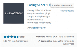 Extension > Recherche >Easing Slider "Lite"