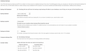 Settings > Database Backup