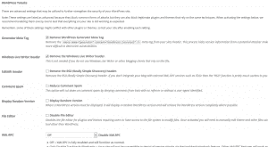Settings > WordPress Tweaks