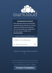 Page de connexion de Owncloud