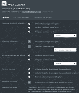 Web Clipper > Options