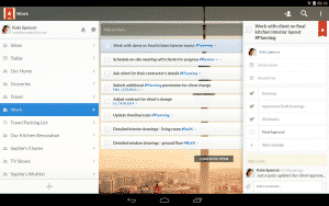 Interface de Wunderlist