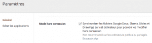 Mode "Hors Connexion" pour Google Drive