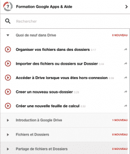 Leçons disponible pour Google Drive 