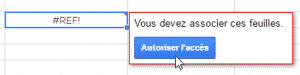 Autoriser l'accès à la feuille source