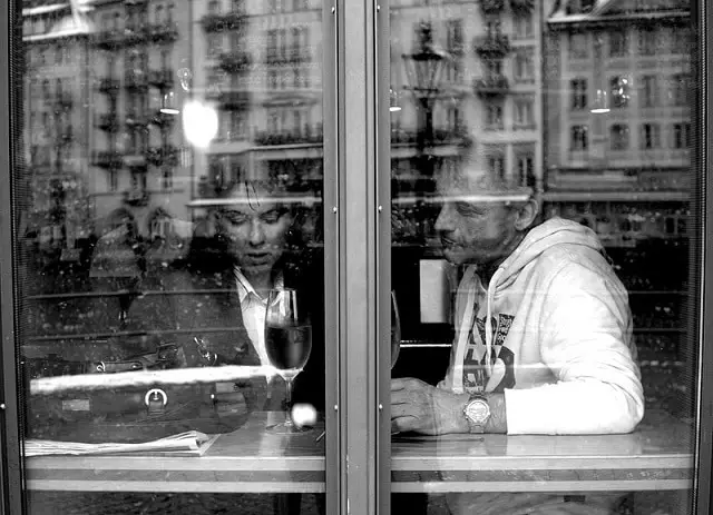 man and women in coffee bar