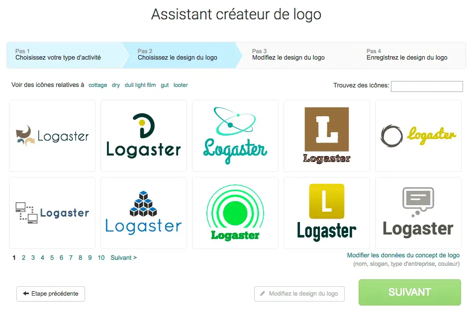 assistant de création de logo