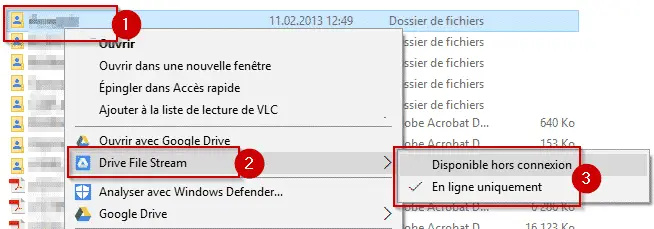 drive file stream - hors ligne