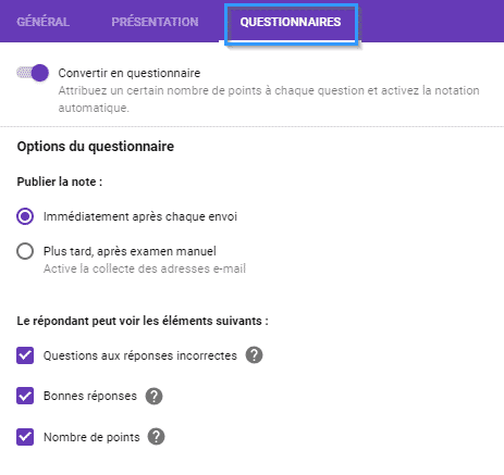 Numéroter les questions sur google form