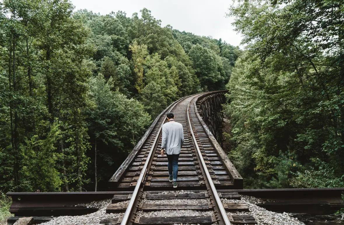 High-up-on-railroad-tracks