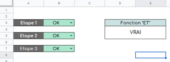 démonstration de la fonction sur sheets