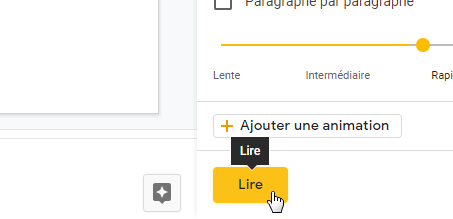 Bouton "lire" animation Slides