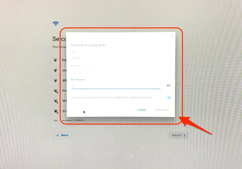 connexion WiFi Chromium