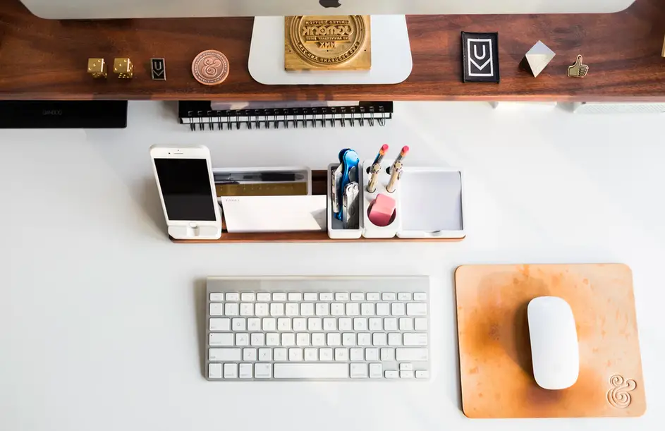 desk clean and organize