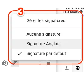 choix d'une signature Gmail