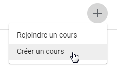 bouton créer un cours classroom
