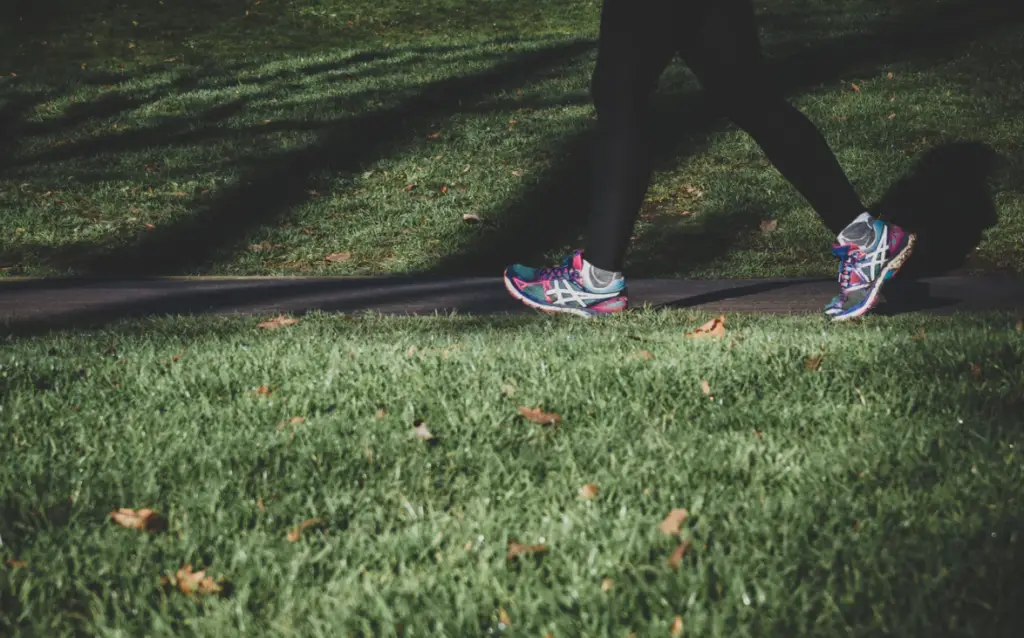 walking on park