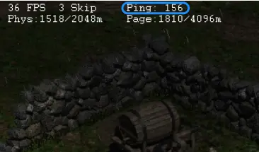 affichage du ping dans un jeux-vidéo