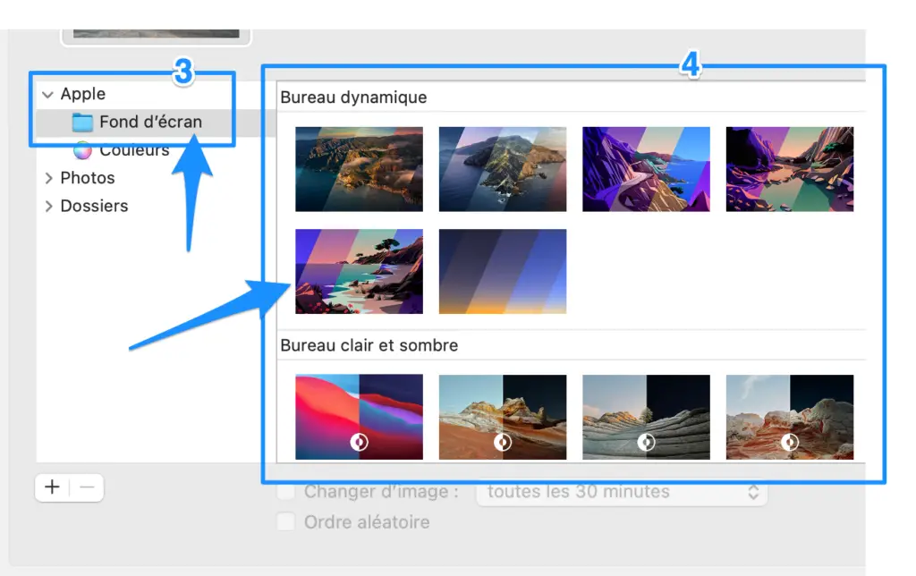choisir fond d'écran dynamique