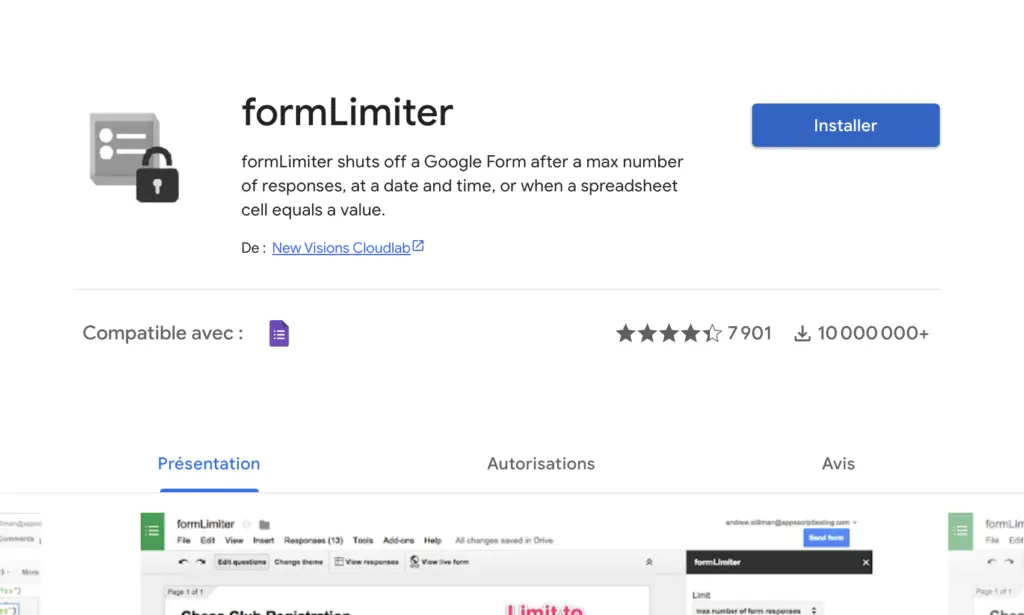 image installation formLimiter