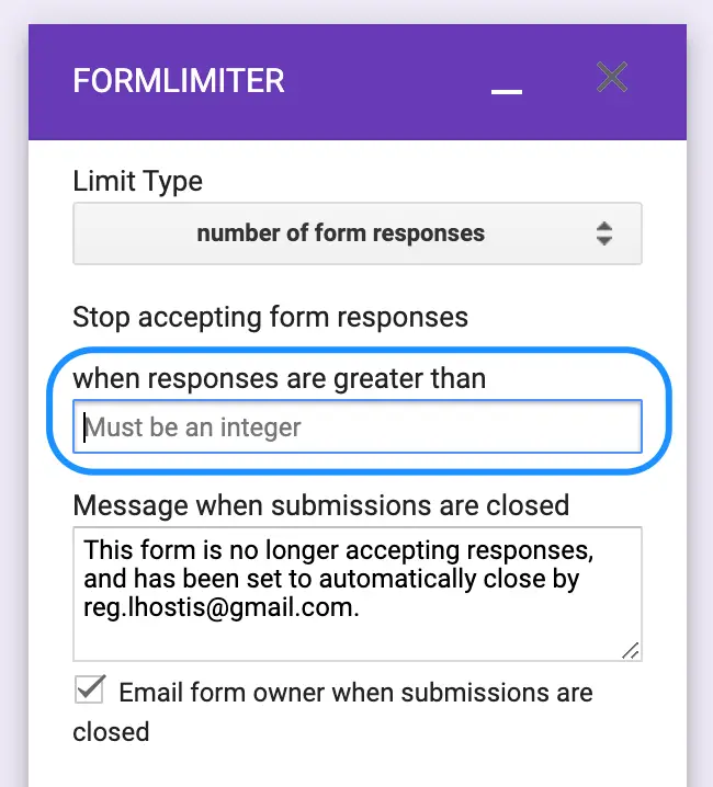 Number of form responses 