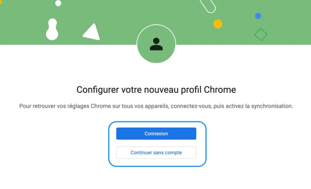 connexion profil chrome compte