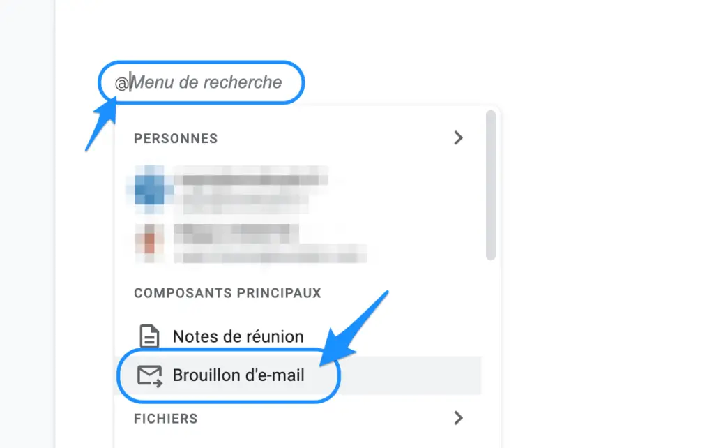 accès brouillon email docs