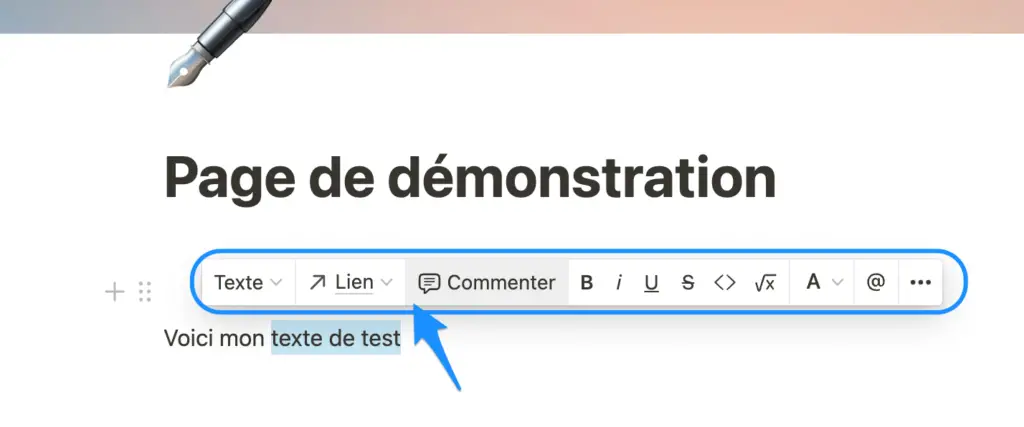 éditer du texte dans notion