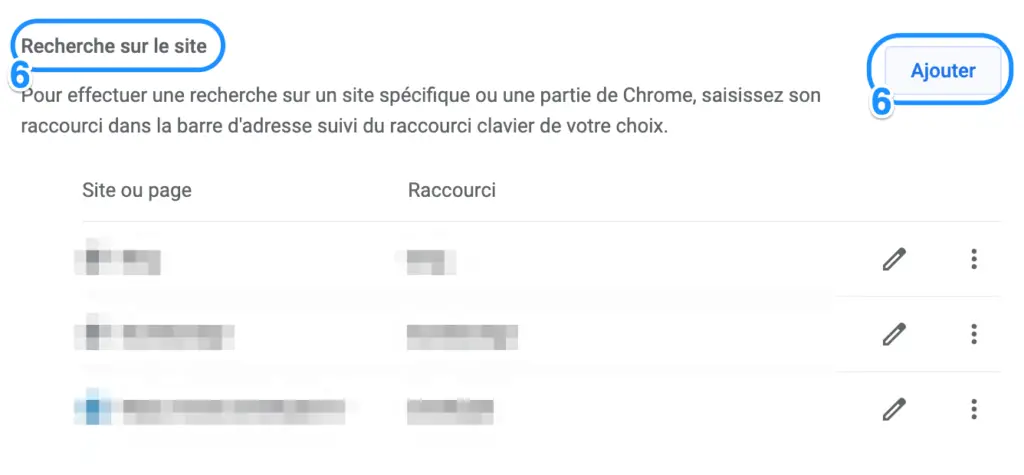 chrome rechercher sur le site