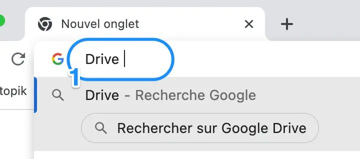 recherche google drive depuis chrome 1