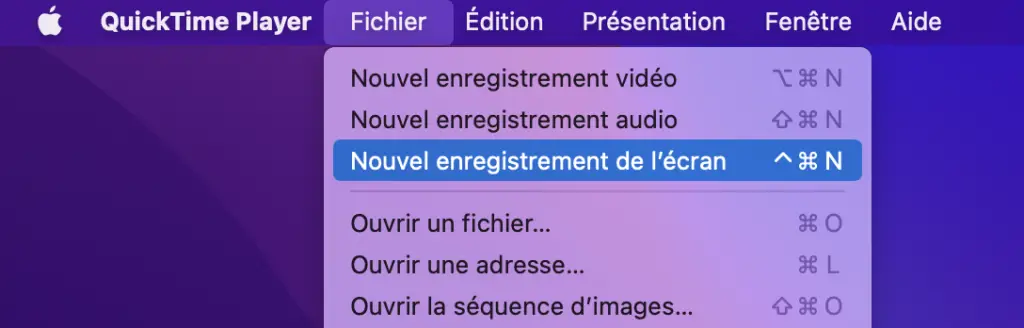 enregistrement écran quicktime