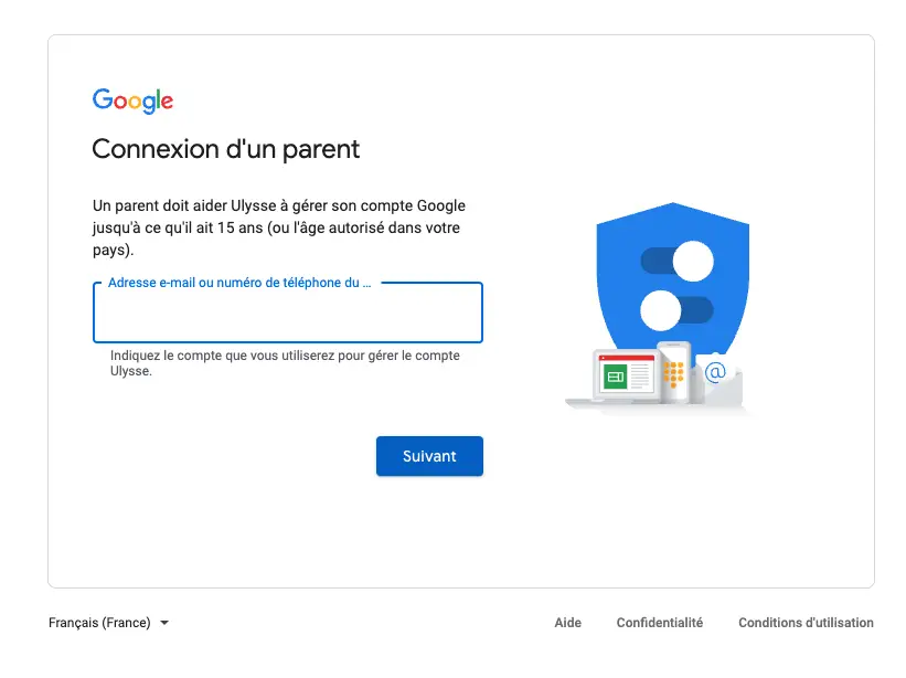 adresse email compte parent google