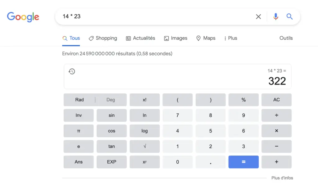 calculatrice multiplication google