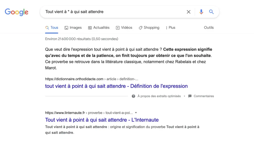 recherche * google