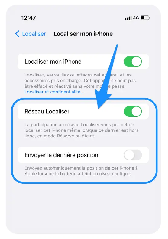 options localiser iphone apple