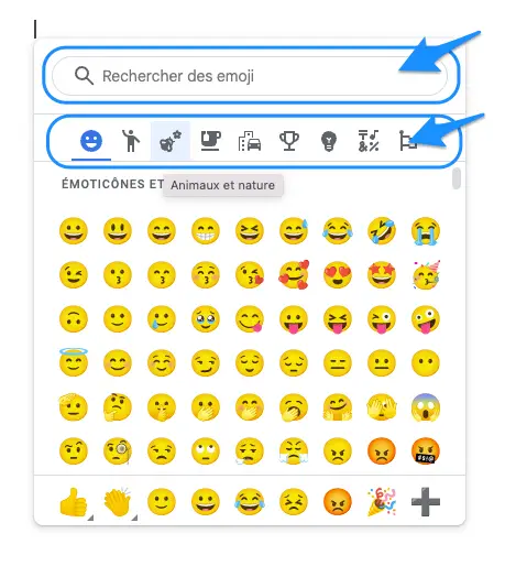 menu insertion emoji google docs