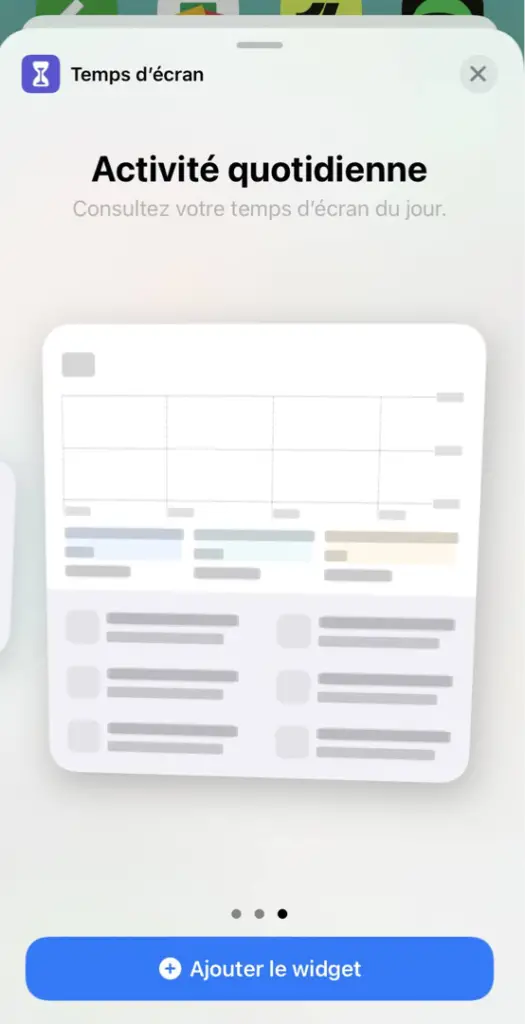 widget temps activité iphone