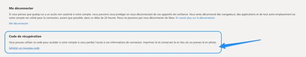 code récupération Microsoft