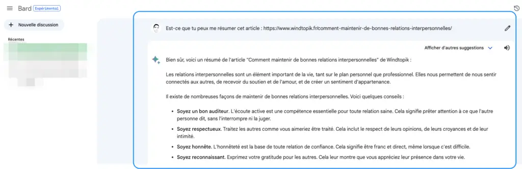 résumer article Bard