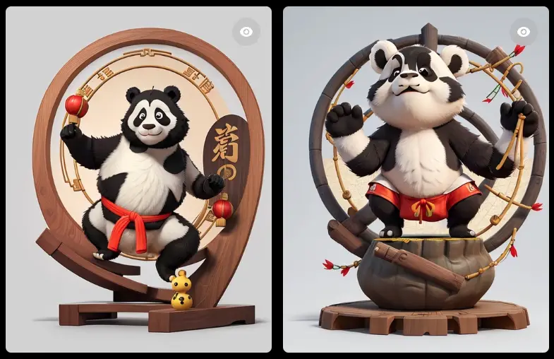 A panda kung-fu-themed gym, Chinese style, Chinese character, transparent background