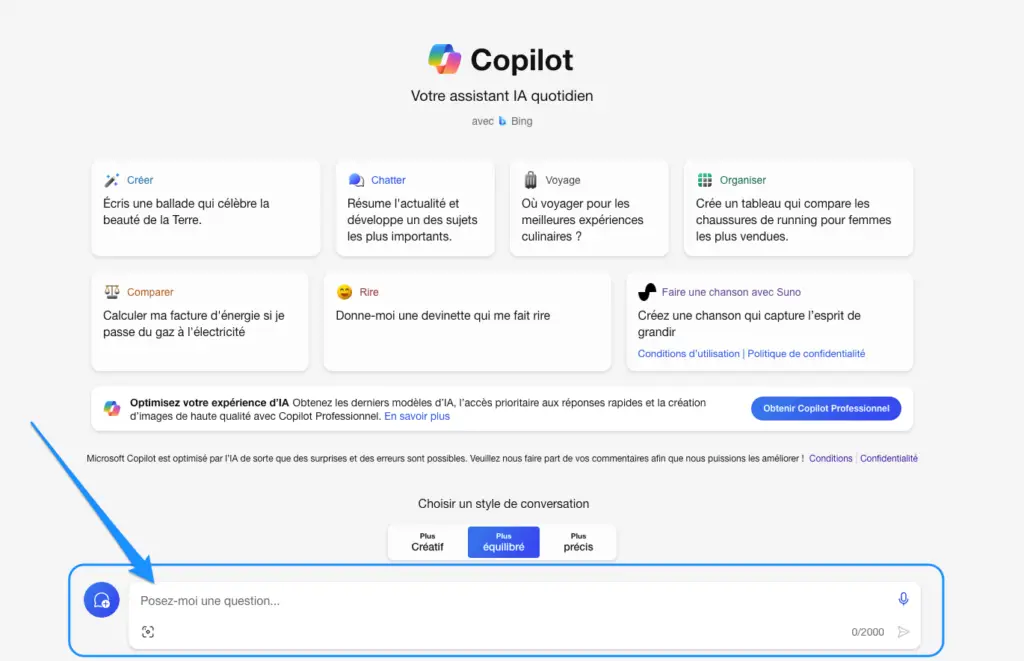 interface MS Copilot