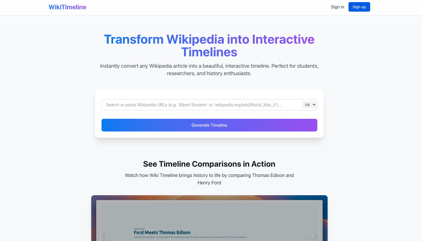 Wiki Timeline : Donnez vie aux articles Wikipédia avec des frises interactives